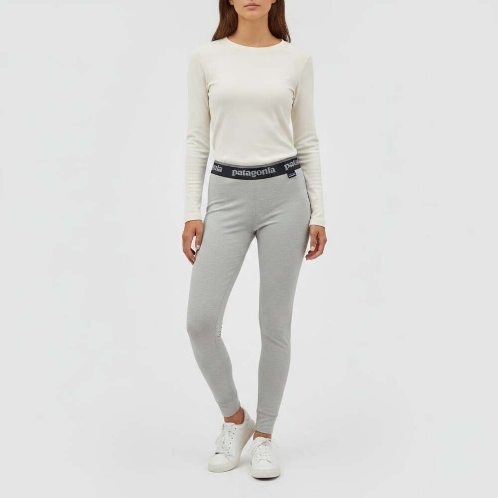 Patagonia Capilene Midweight Baselayer Bottoms Women's M Light Gray Polartec